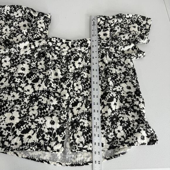 Rails Magnolia Cameo Floral Top Womens Small Black Button Front Gauze Shirt Boho - Picture 8 of 11